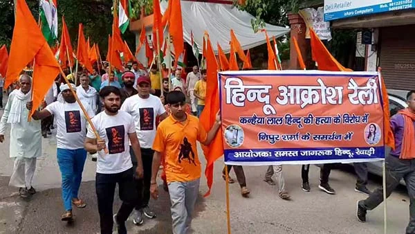 रेवाड़ी में निकाली हिंदू आक्रोश रैली: कन्हैया लाल के हत्यारों के विरोध में और नूपुर शर्मा के समर्थन में रैली 5 rewari hindu sabha railly