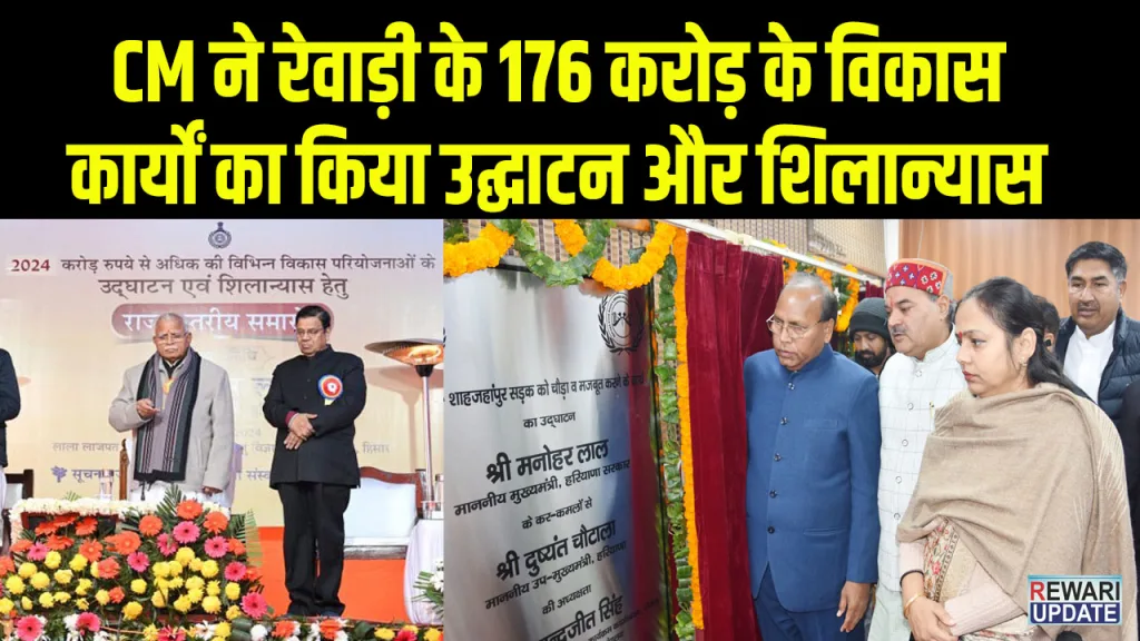 haryana cm inaugurate rewari development works