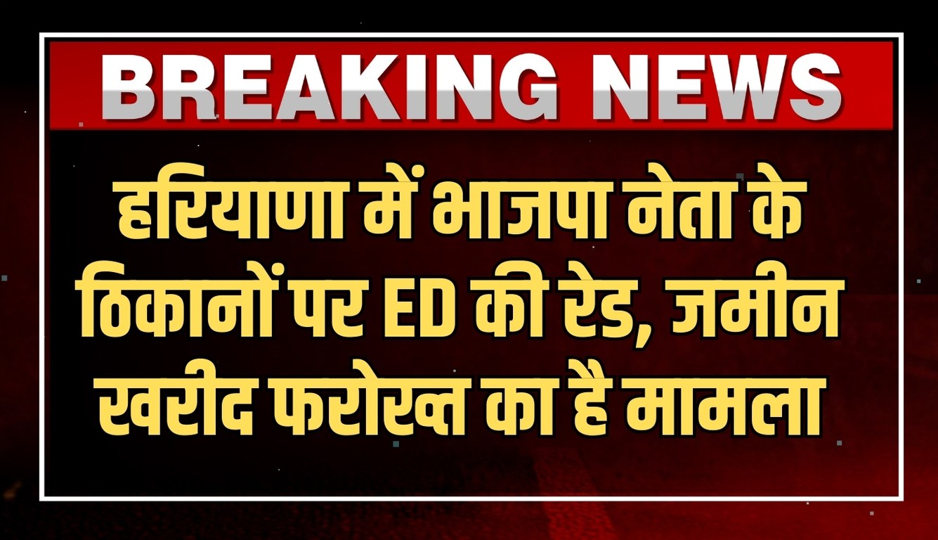 Haryana: हरियाणा में भाजपा नेता के ठिकानों पर ED की रेड, जमीन खरीद फरोख्त का है मामला 5 news 8