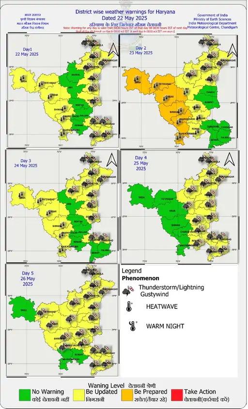 Haryana Weather Update: हरियाणा के 6 जिलों में आज झमाझम बरसेंगे बदरा, इन जिलों में लू का अलर्ट 12 23 bwn 02 1747921384