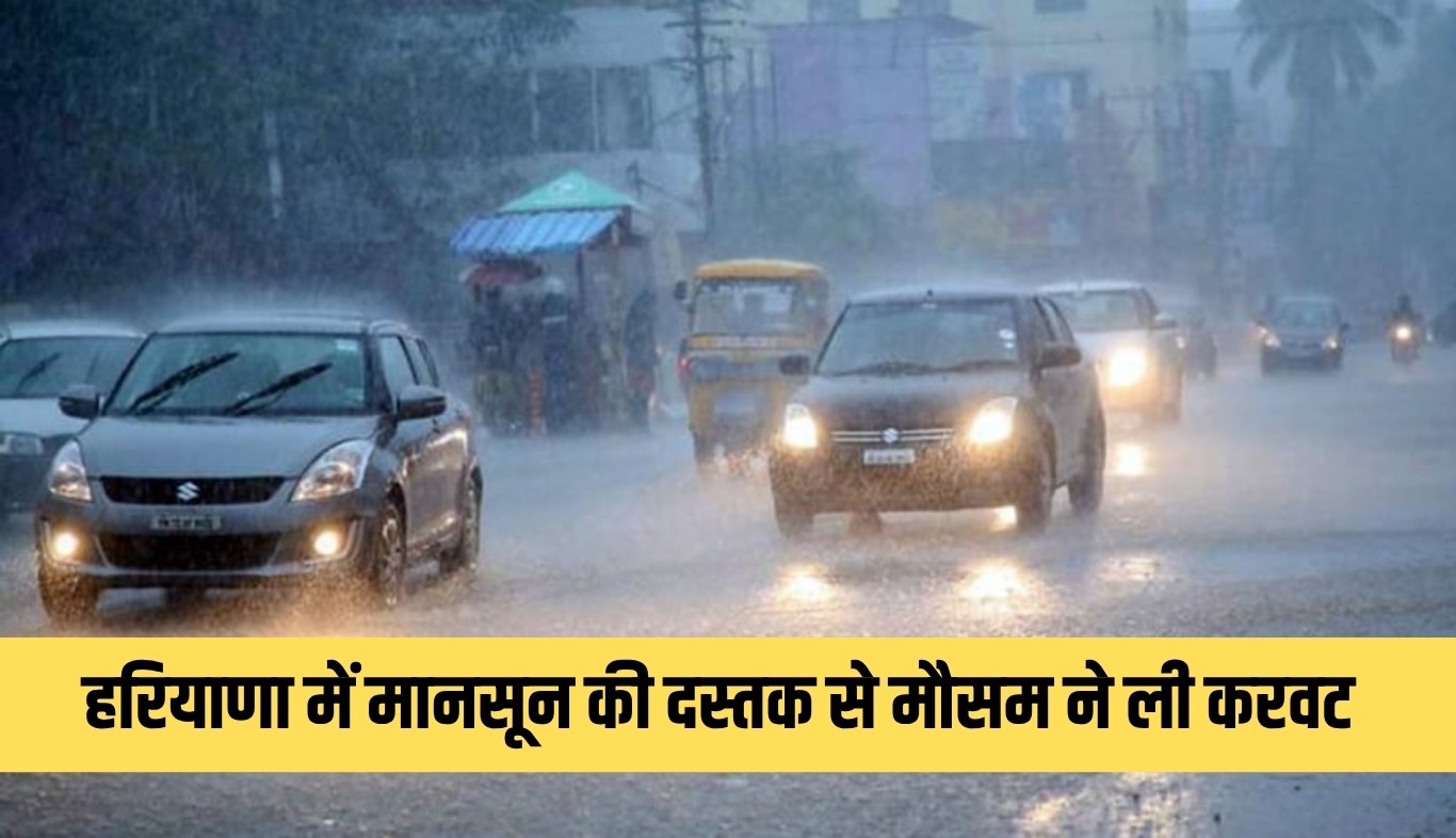 Haryana: हरियाणा में मानसून की दस्तक से मौसम ने ली करवट, कई जिलों में झमाझम बारिश 4 Weather took a turn with the arrival of monsoon in Haryana