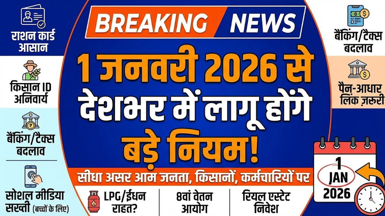 New Year 2026: 1 जनवरी से बदल जाएंगे 9 बड़े नियम, आम लोगों की जिंदगी पर होगा असर 5 new year 2026: 9 major rules will change from January 1