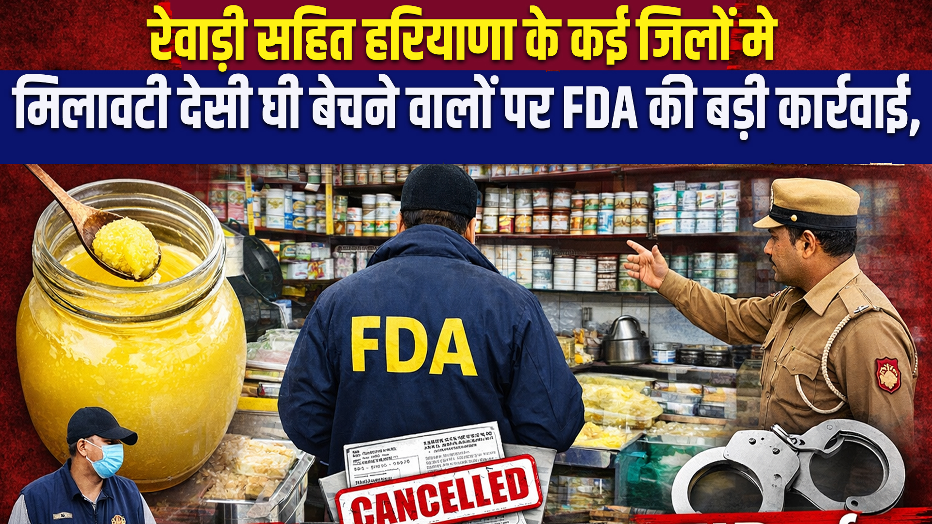 Rewari News: मिलावटी देसी घी बेचने वालों पर FDA की बड़ी कार्रवाई, डेयरी पर छापा, लाइसेंस रद्द 5 Rewari News: FDA takes major action against those selling adulterated desi ghee
