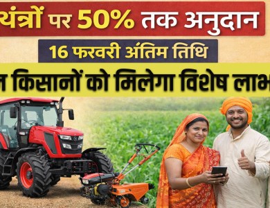 Rewari News: कृषि यंत्रों पर 50% तक अनुदान, 16 फरवरी अंतिम तिथि, एससी, लघु-सीमांत व महिला किसानों को विशेष लाभ 9 Up to 50% subsidy on agricultural equipment, last date is February 16.