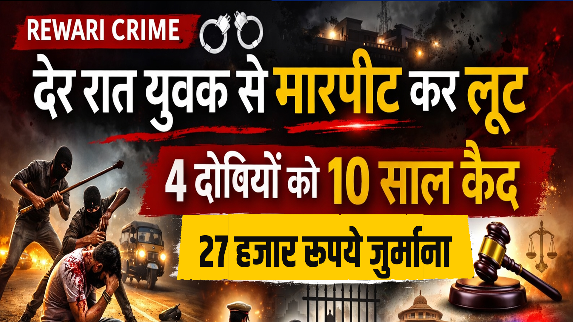 Rewari cirme: Youth beaten and robbed late at night