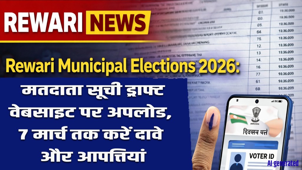 Rewari Municipal Elections 2026: Uploading of draft electoral rolls on the website