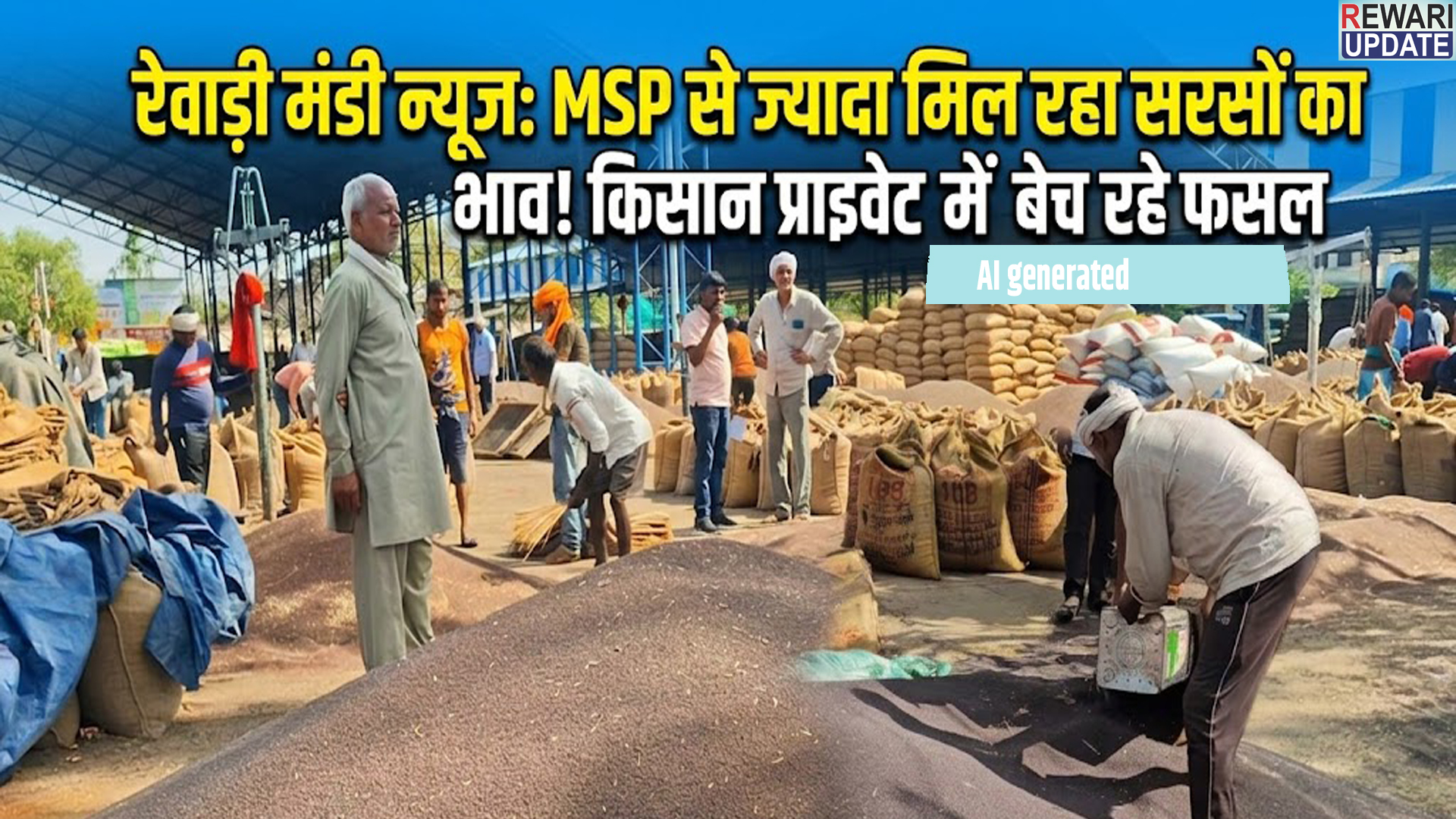 Rewari Mandi News: MSP से ज्यादा मिल रहा सरसों का भाव, किसान प्राइवेट में बेच रहे फसल 5 Rewari Mandi News: Mustard is fetching a price higher than the MSP, farmers are selling their crops privately.