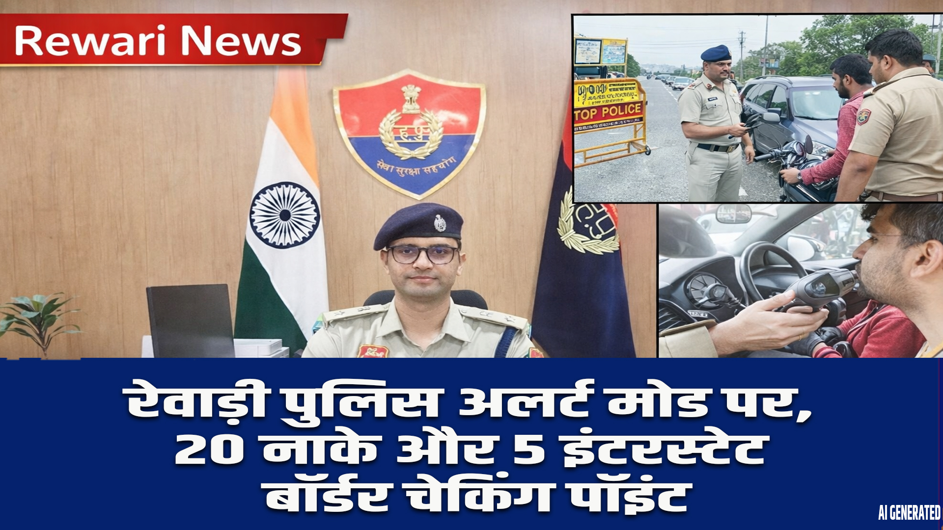 Holi 2026: रेवाड़ी पुलिस अलर्ट मोड पर, 20 नाके और 5 इंटरस्टेट बॉर्डर चेकिंग पॉइंट 5 Holi 2026: Rewari police on alert mode, 20 checkpoints and 5 interstate border checking points