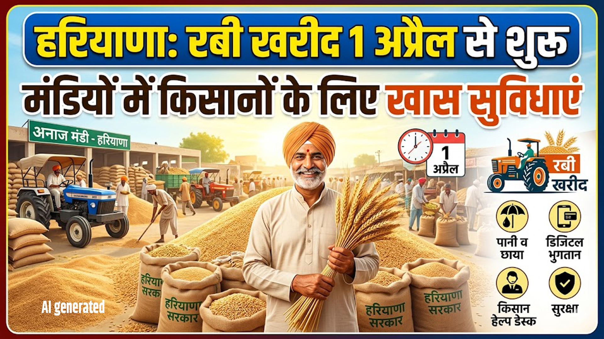 Haryana News: हरियाणा में रबी खरीद का आगाज 1 अप्रैल से, किसानों के लिए मंडियों में खास सुविधाएं 5 Haryana News: Rabi procurement begins in Haryana from April 1, special facilities in mandis