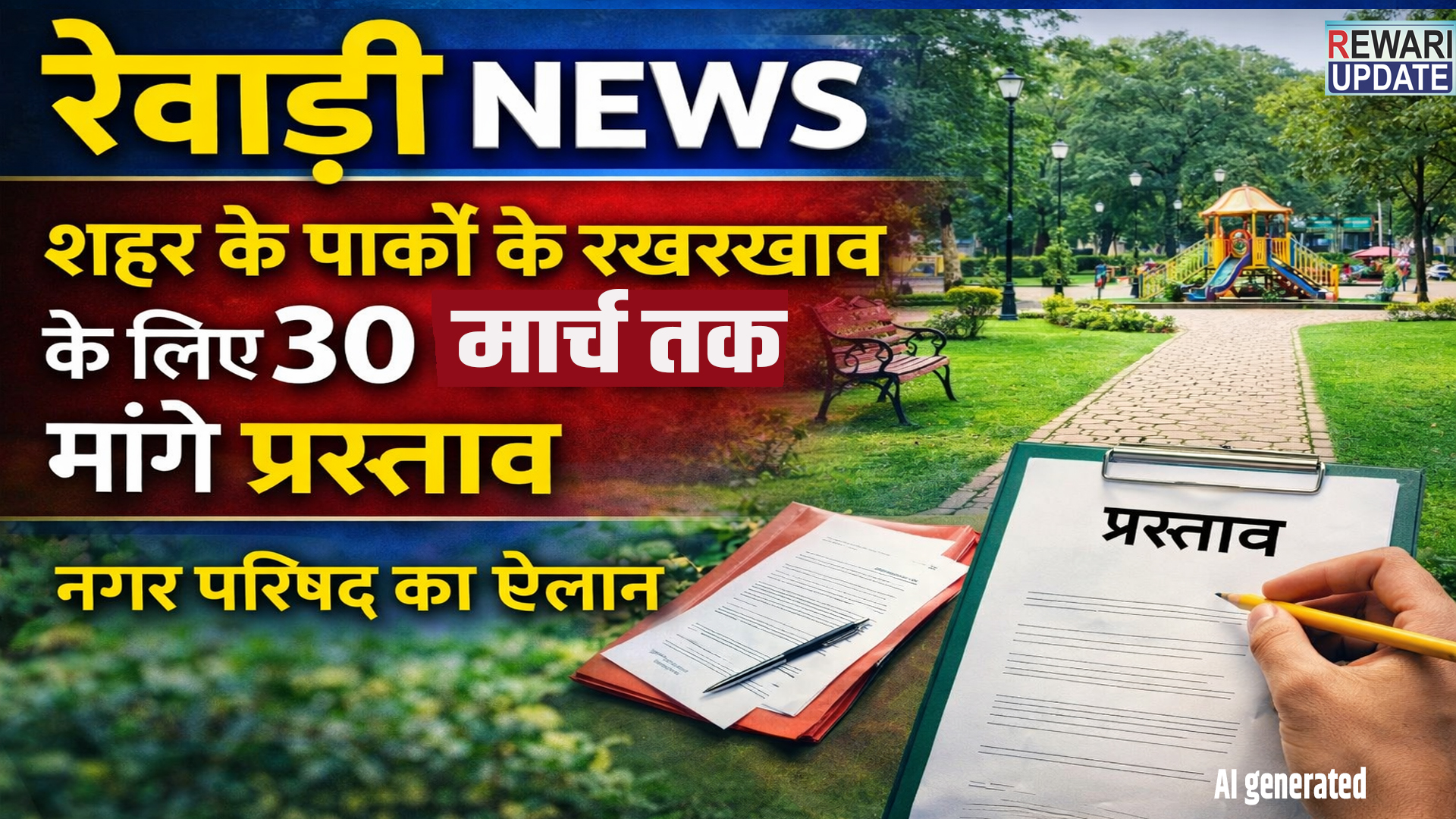 Rewari News: शहर के पार्कों के रखरखाव के लिए 30 मार्च तक मांगे प्रस्ताव, नगर परिषद का ऐलान 5 Rewari News: Proposals sought by March 30 for maintenance of city parks
