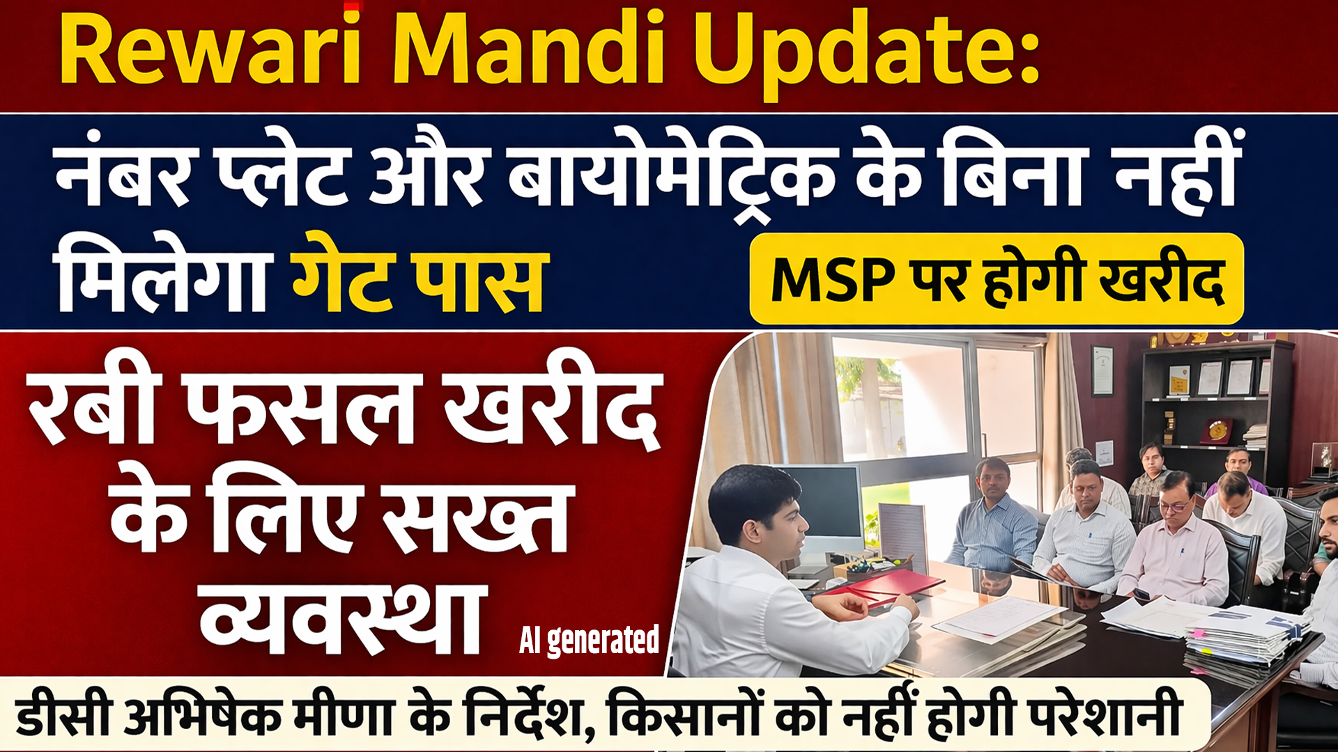 Rewari Mandi Update: Gate pass will not be available without number plate and biometric