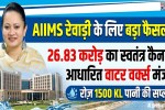 Major decision for AIIMS Rewari: Independent canal-based water works worth Rs 26.83 crore approved.