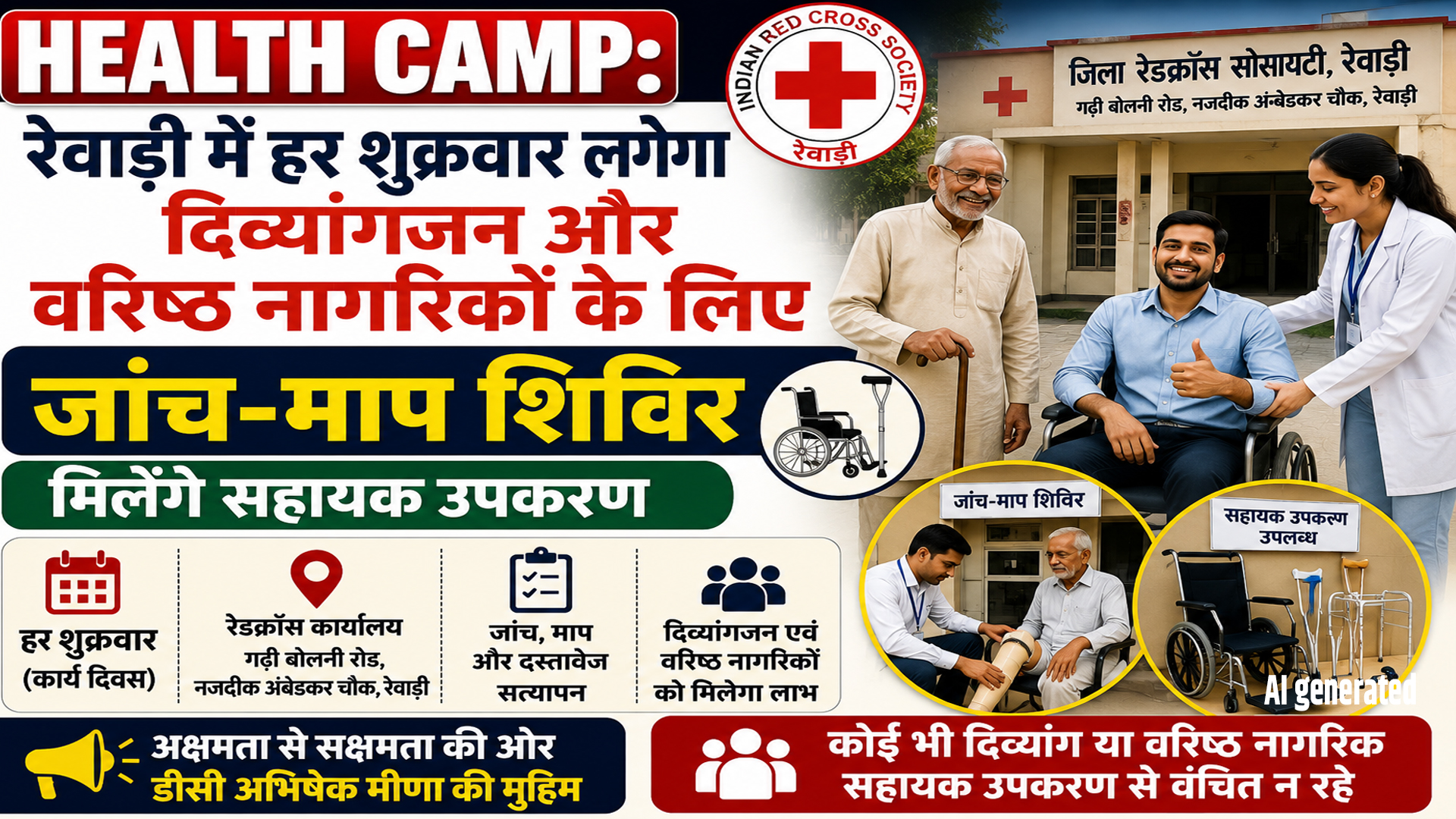 Health Camp: Camps for the disabled and senior citizens will be held every Friday in Rewari.