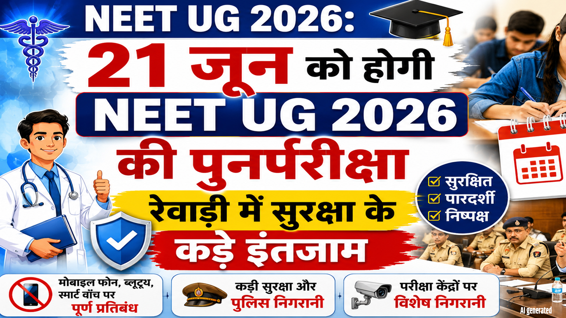 NEET UG 2026: NEET UG 2026 re-examination to be held on June 21
