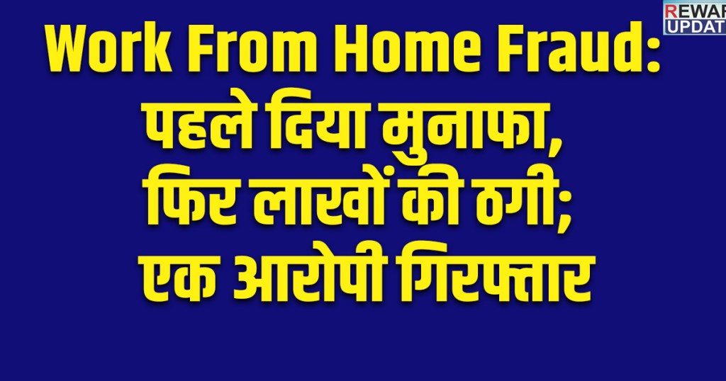 Work From Home Fraud:Initially yielded profits, then swindled lakhs; one accused arrested.
