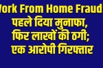 Work From Home Fraud:Initially yielded profits, then swindled lakhs; one accused arrested.
