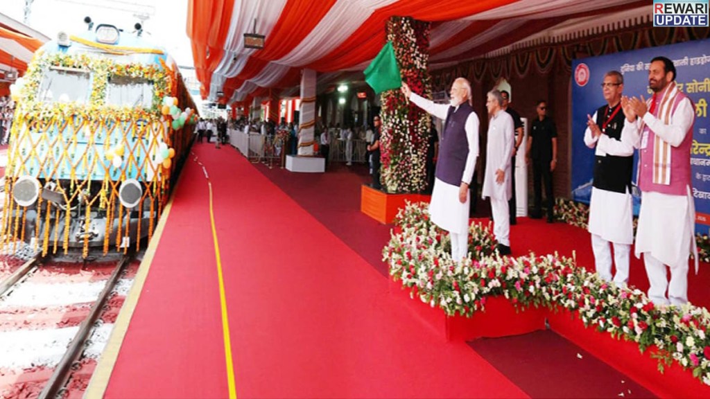 Hydrogen train: Live broadcast of PM Modi's hydrogen train launch in Rewari; huge crowd gathers for the e-rally.