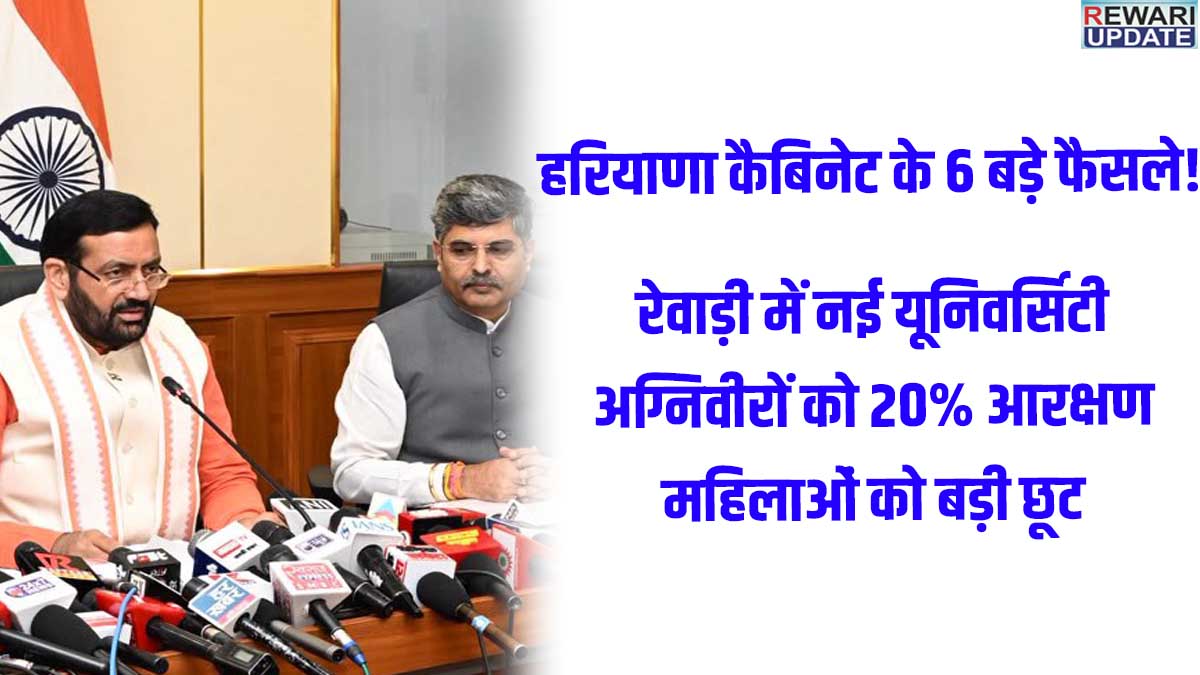 Rewari News: Major decisions by the Haryana Cabinet: Kusum International University to be set up in Rewari.
